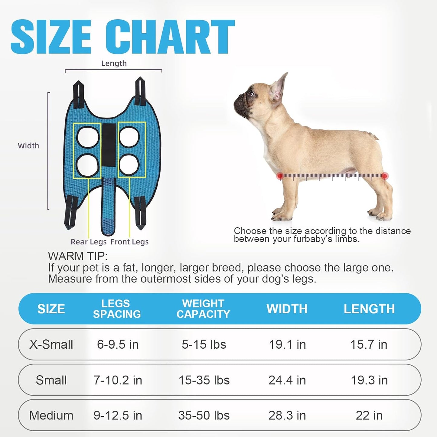 PAWCHIE Dog Grooming Hammock Harness for Dog Cat with Pet Nail Clipper Trimmer-Breathable Cat Hanger Sling for Trimming Clipping Nails-Dog Hammock Restraint Bag for Small Medium Large Dog,Dark Blue XS