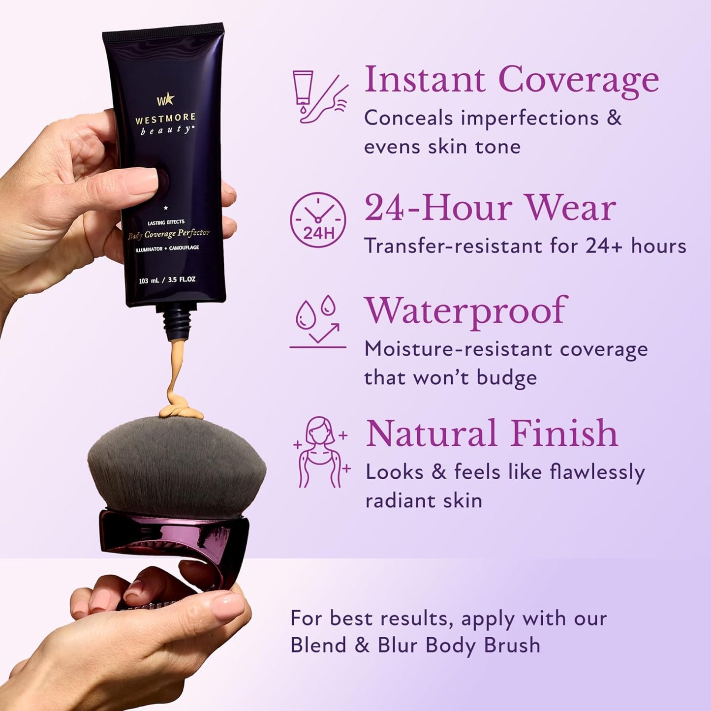 Westmore Beauty Body Coverage Perfector – Waterproof Leg & Body Makeup/Bronzer For Women - Best Tattoo Cover Up Makeup & Tattoo Concealer - 7 Oz Natural Radiance