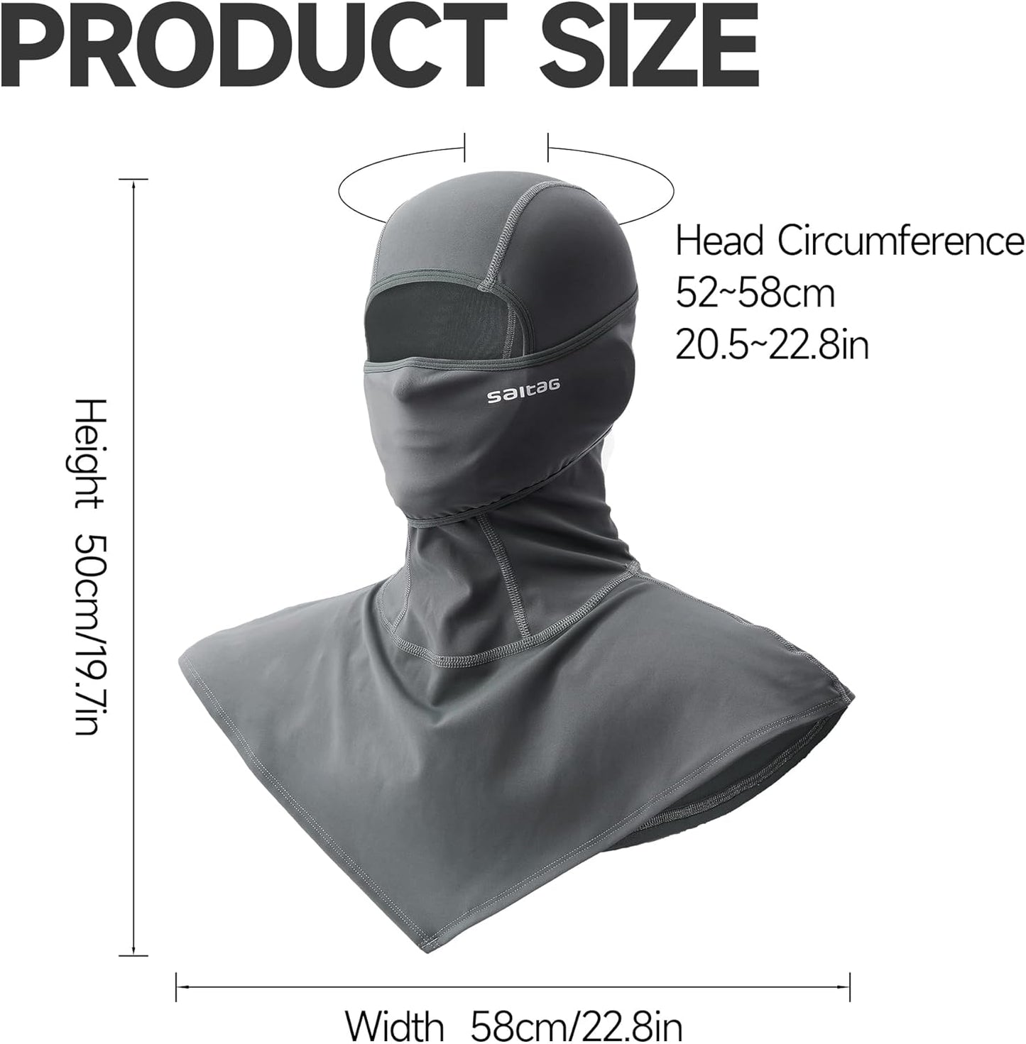 Ski Mask Winter Balaclava Warm Long Hem Full Face Mask for Men Women, Cold Weather Gear for Skiing Motorcycling