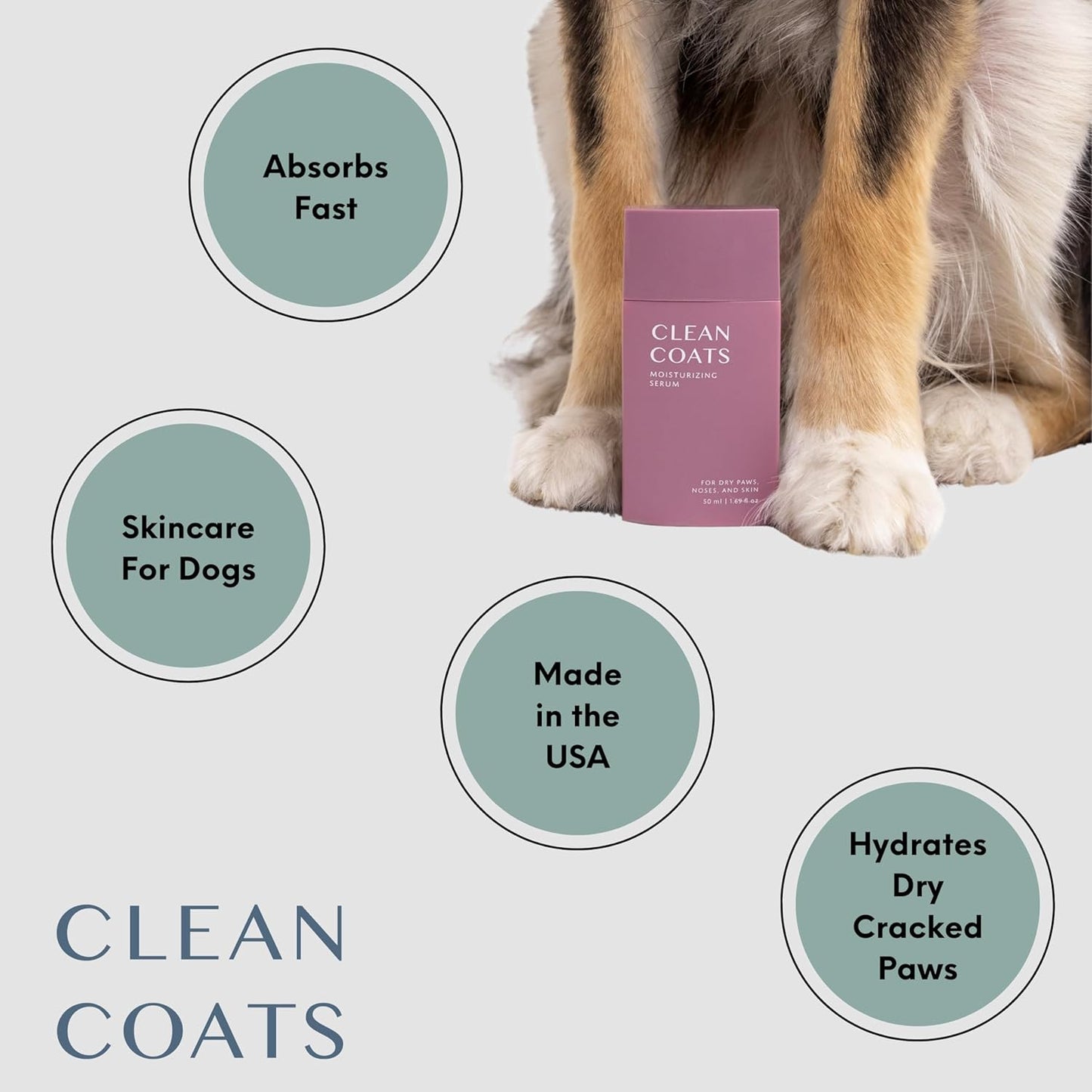 Moisturizing Paw Serum | Lick-Safe & Fragrance-Free | Fast-Absorbing Balm Alternative for Dry, Cracked Paws, Made in The USA, 1.69 fl oz