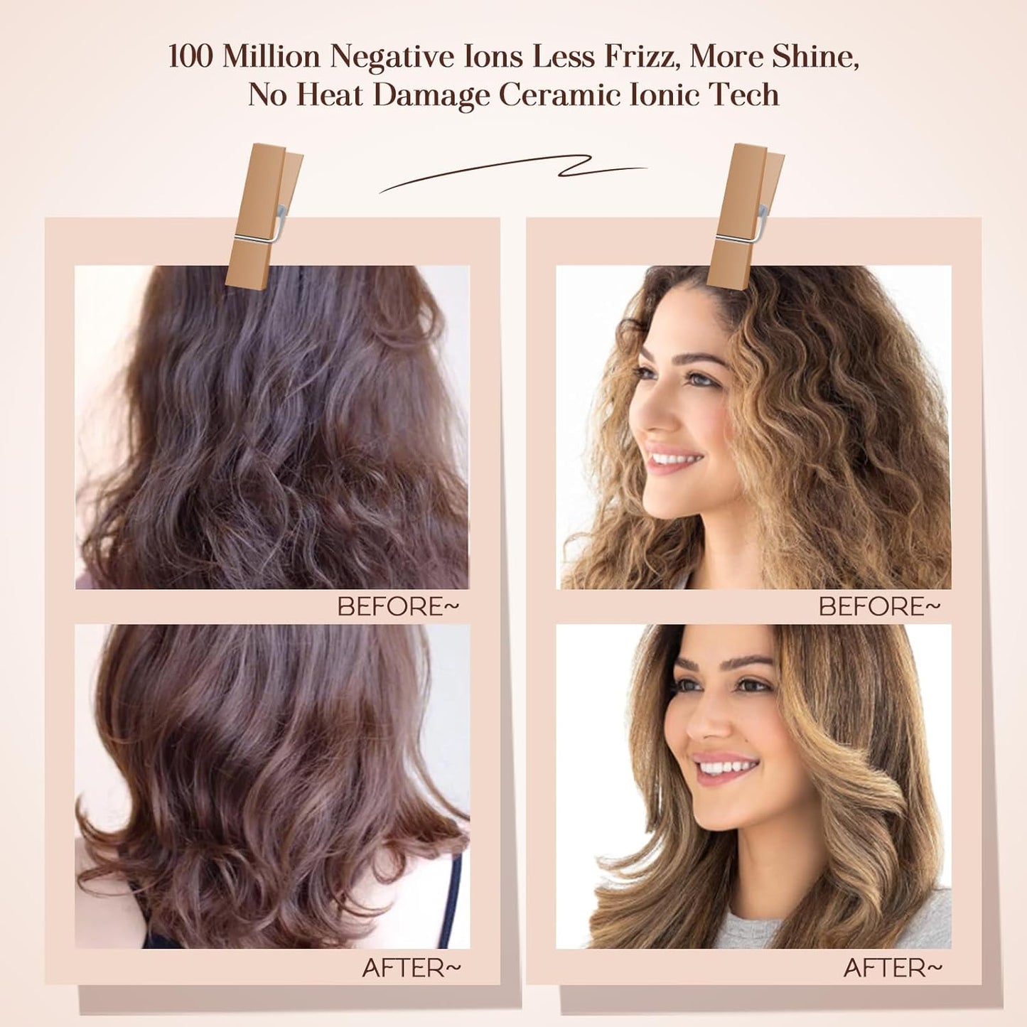 Travel Blow Dryer Brush in one, Dual Voltage 110V-240V Mini Hot Air Brush, Hair Trends Nano Titanium 2 Inch One Step Hair Dryer and Styler Volumizer Oval Shape