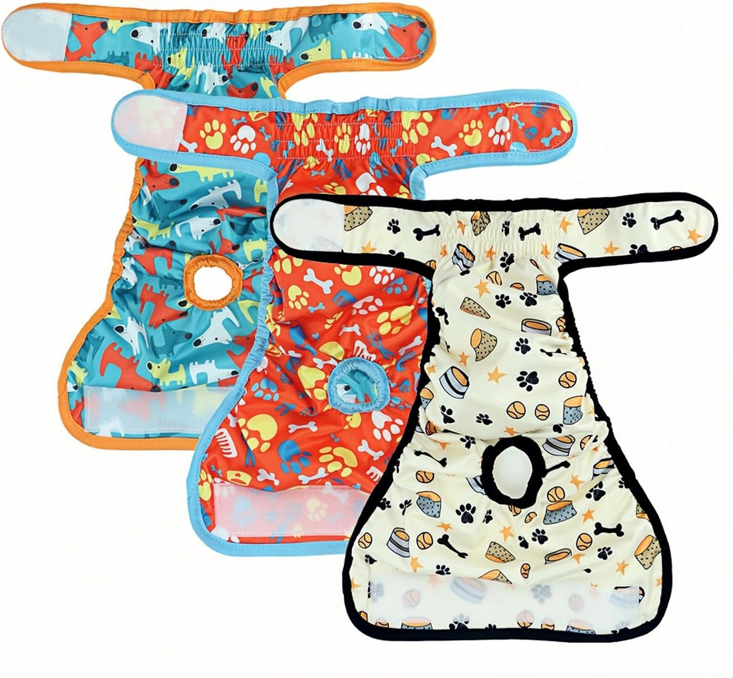 Washable Dog Diapers (7 Pack), Doggie Diapers, Premium Female Dog Diapers (XS)