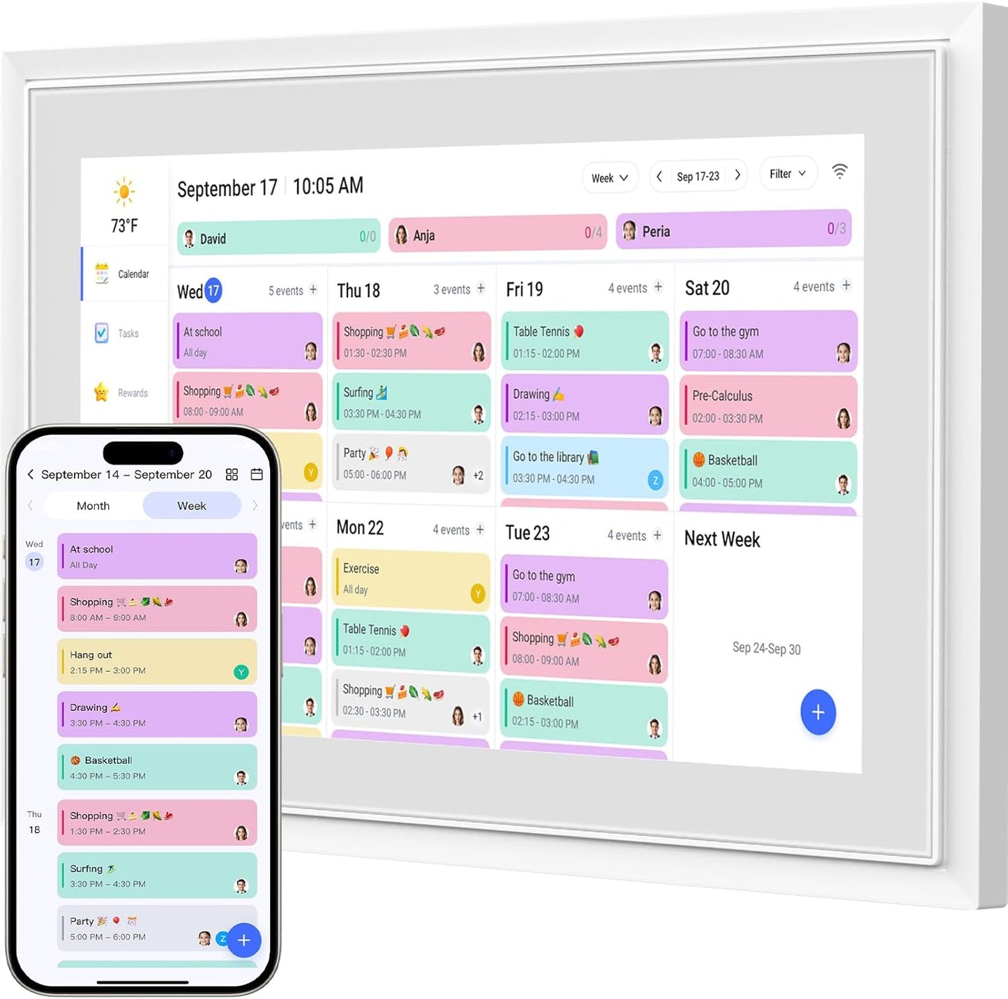 Digital Calendar,10.1 Inch Smart Electron Calender Family Planner,HD Touch Screen Home Interactive with WiFi App Control,AI Meal Schedule, Duty Chart,Achievement Rewards-Share Photos,Videos and Sound Reminder,Gifts for Women Men, Gifts for Mom Dad