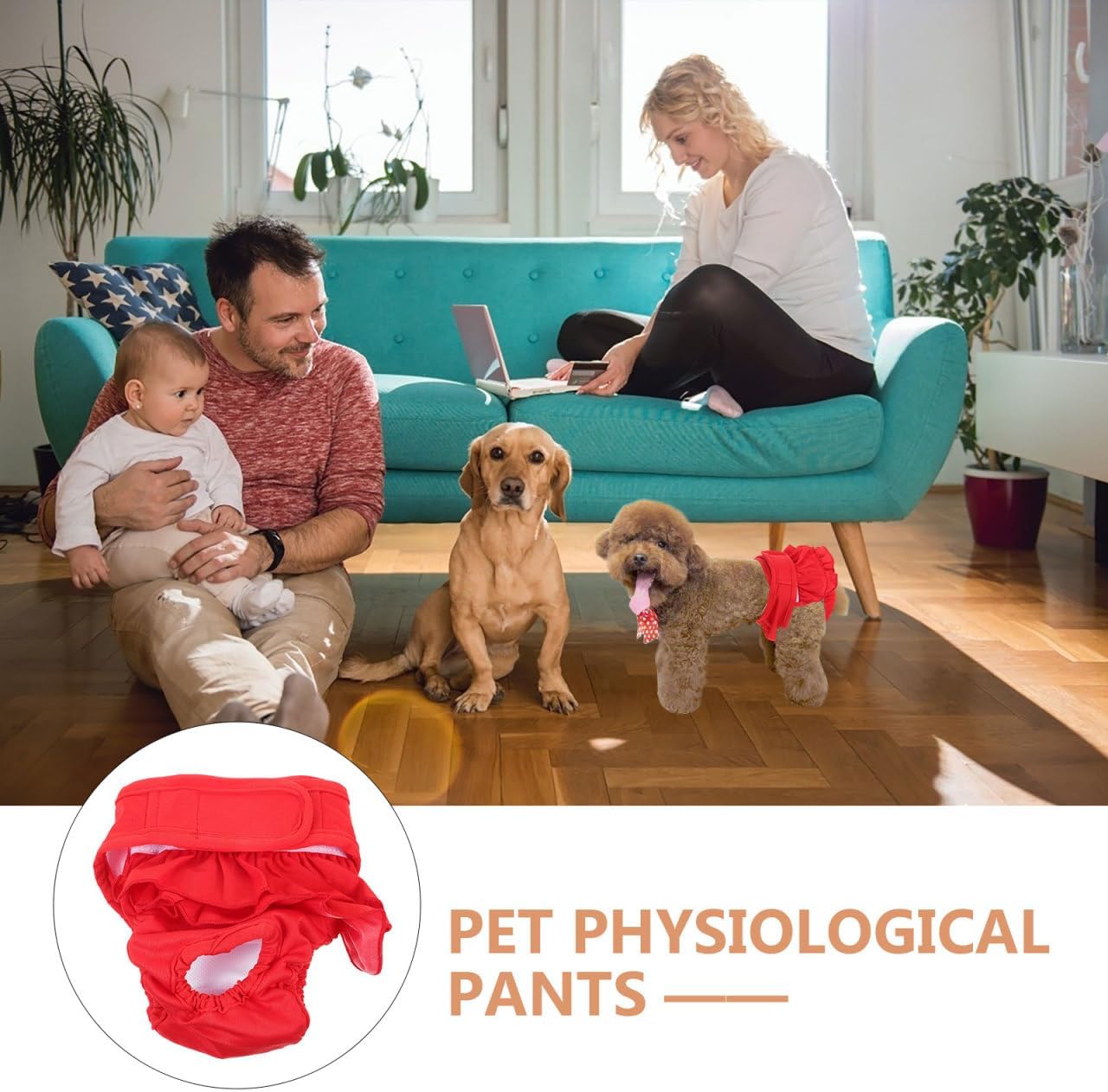 Toyvian Dog Sanitary Panties Washable Female Dog Diapers Leakproof Design Comfortable Period Pants for Girl Dogs Reusable Doggie Pants for Menstruation and Accidents