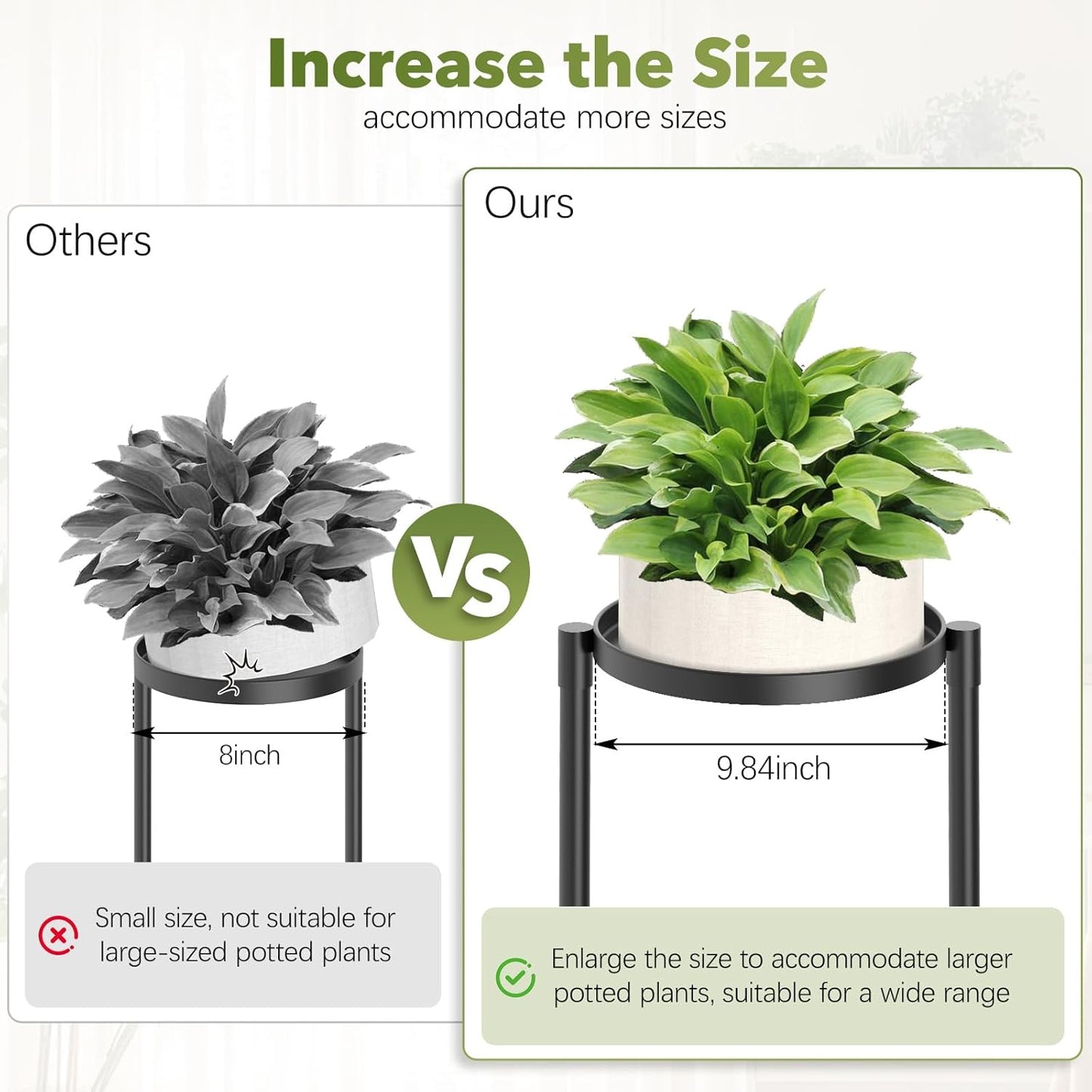 3 Tier Corner Plant Stand Indoor Outdoor, Metal Plant Shelf with 10 Inch Wide Tray,Flower Pot Display Holder Iron Rack Organizer Stand for Living Room Office Garden Patio Balcony Black