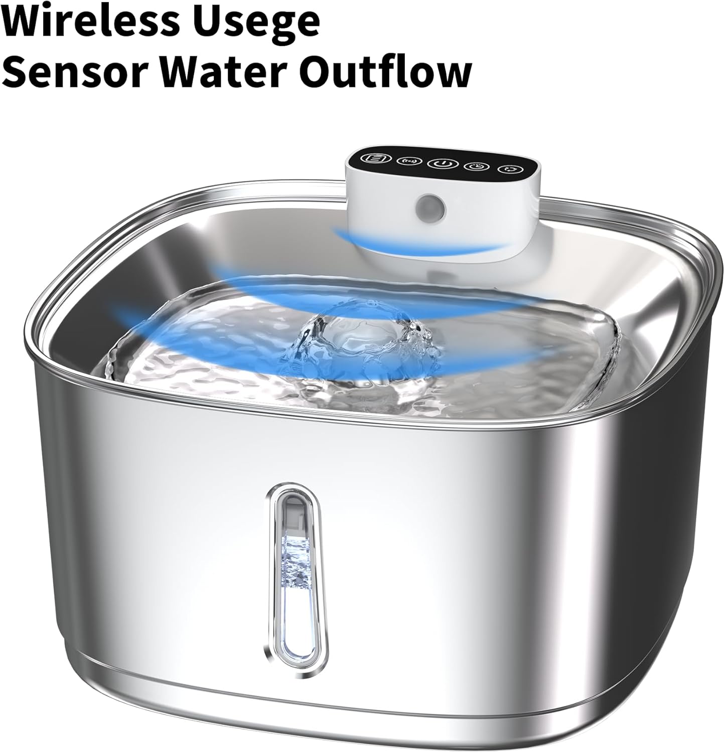 Cat Water Fountain Stainless Steel- 108oz/3.2L Pet Fountain with 4 Replacement Filters, Motion Sensor& 3 Working Modes, Cordless Automatic Dog Water Dispenser for Cats, Dogs, and Small Pets
