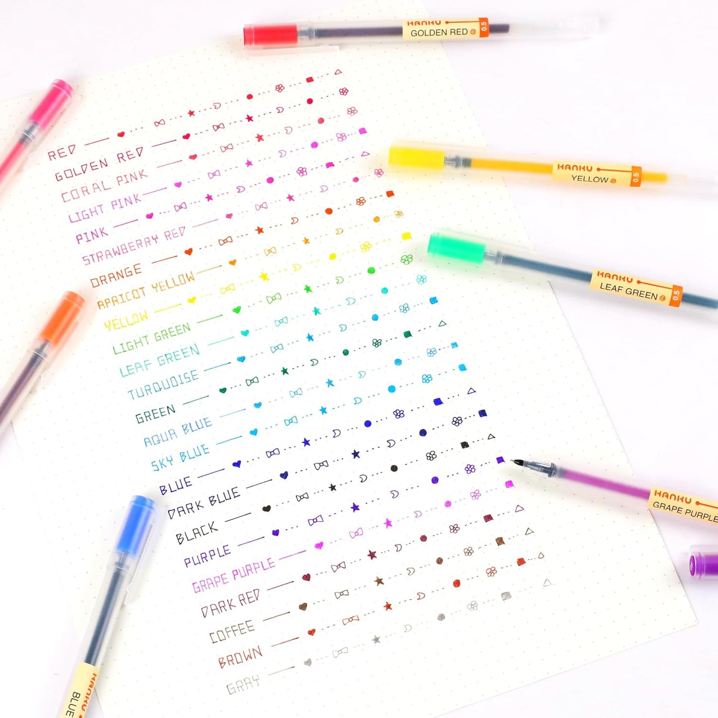 28Pcs Colored Bible Pens No Bleed Through,0.5mm Fine Point Smooth Writing Pens,Quick Drying Colored Gel Ink Pen for Journaling,Note Taking,Writing,Office School Supplies,Japanese Stationery