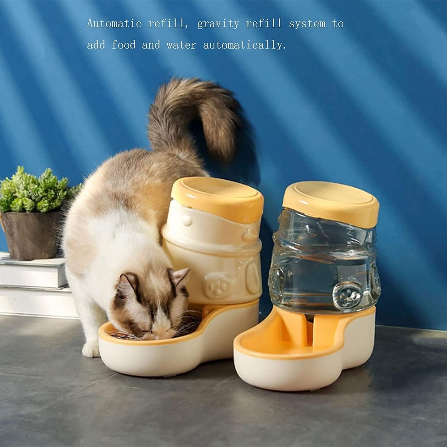 Dispenser Pet Feeder and Water Food Dispenser Automatic for Dogs Cats, Gravity Refill, 3.2L Unplugged Self Feeding for Small Large Pets cat Fountain (Size : Feeders) (Water dispensers)