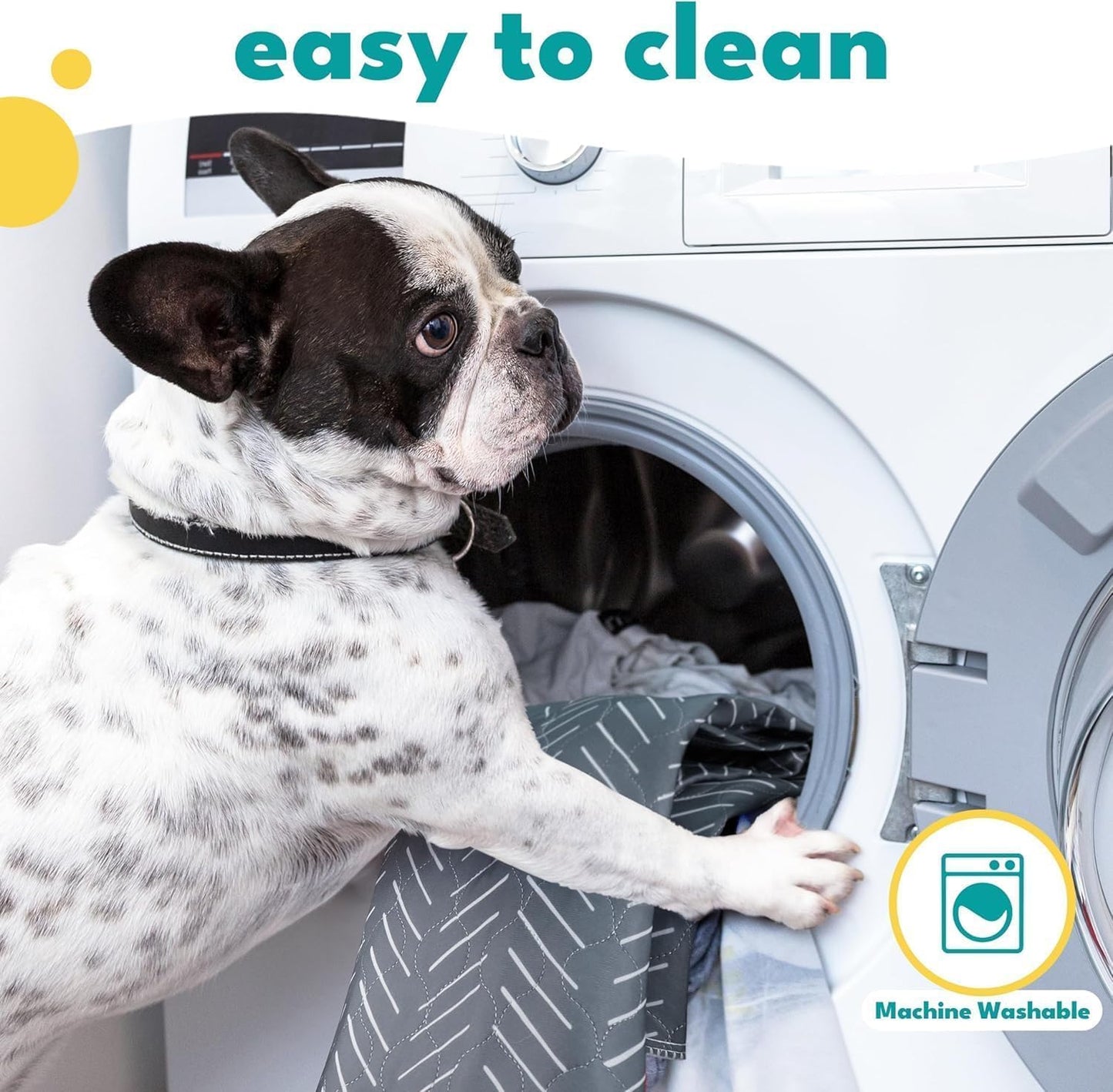 NALALAS Large Washable Pee Pads for Dogs | Reusable, Waterproof & Ultra Absorbent Puppy Pads | Dog Pee Pads, Anti-Slip, Leakproof & Quick Dry Pet Training Mat | Whelping Pad, Puppy Mat & Crate Pad