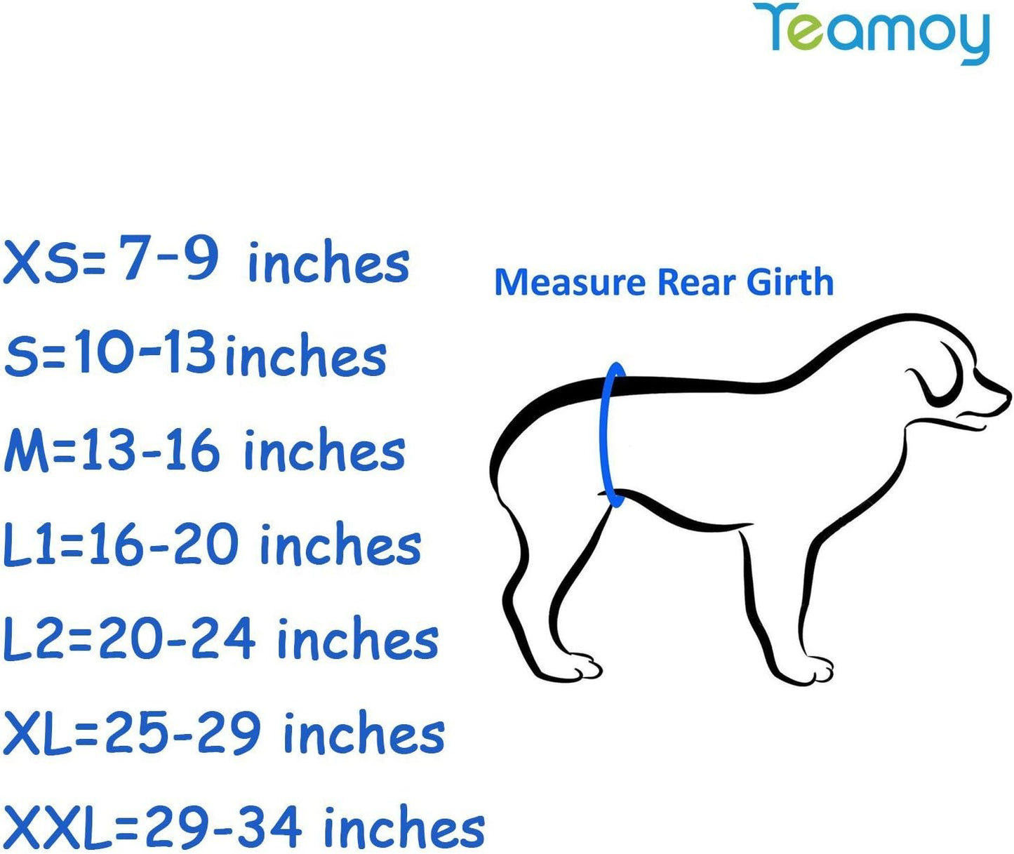 Teamoy Belly Bands for Male Dogs with Removable Pads, Reusable Washable Puppy Dog Diaper Wraps(Pack of 3), S
