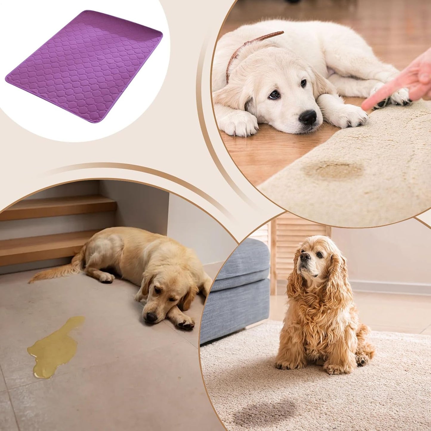 Pee Pads for Dogs, Reusable Puppy Training Pads, Waterproof Leakproof Mats, Breathable Comfortable Pet Supplies, Indoor Outdoor Protection, Absorbent Pad for Small Medium Large Breeds