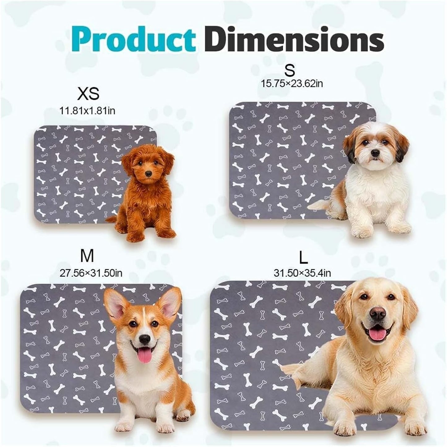 Puppy Pads for Dogs, 2026 New Washable Puppy Pads with Pheromones, Pee Pads for Dogs & Cats, Durable Leak-Proof Pet Training Pads for Home & Travel, Reusable(Gray,27.6" x 31.5")