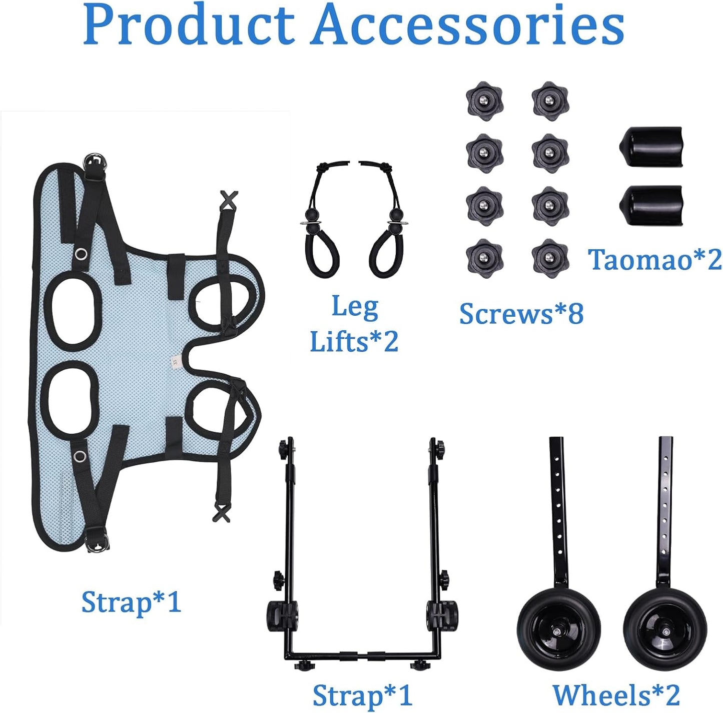 Dog Wheelchair for Back Legs - Adjustable Small Dog Wheelchair with 1.5mm Thickened Frame, Mobility Aid Support Cart for Disabled Hind Legs Rehab, Walking Wheels for Small Dogs