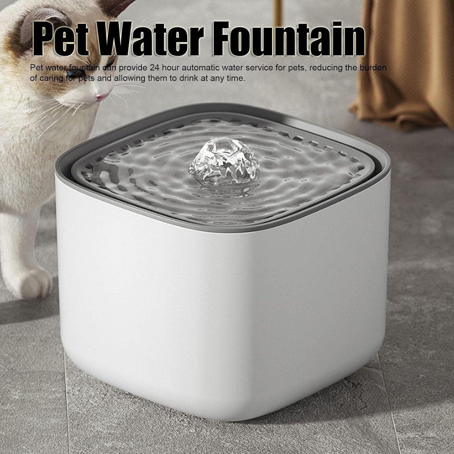 Automatic Pet Water Fountain, 3L Capacity, Circulating Filtration, Detachable Design, with Non Slip Base, for Cats and Dogs