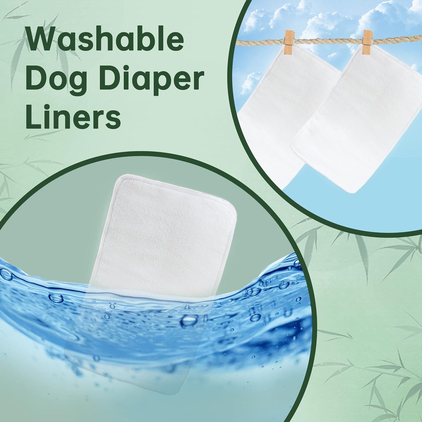 Wegreeco Dog Diaper Pads - Bundle of 10 -(Female Small,2.7"x 5.9")