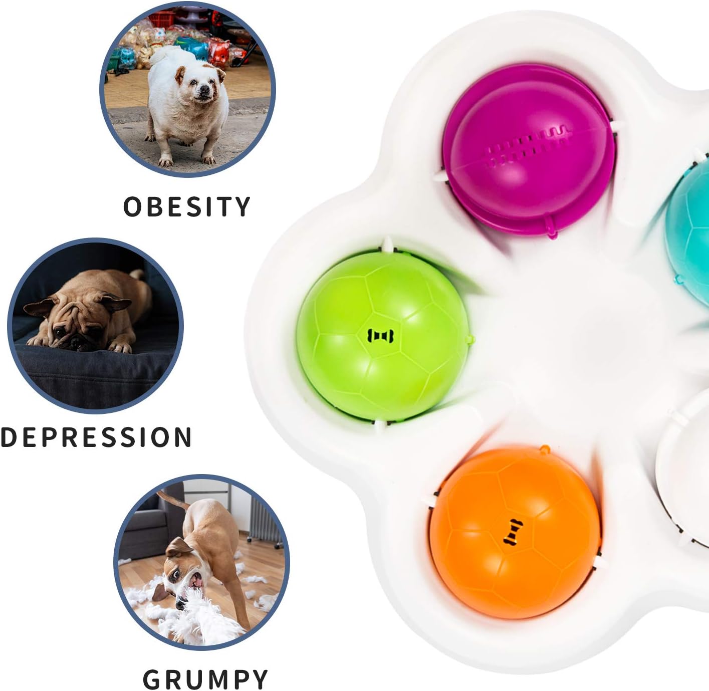 LESES Dog Puzzle Toys for Smart Dog IQ Interactive Dog Toys Slow Feeder Dog Bowls for Beginner Pet Treat Dispenser Slow Feeder, Rotating Pet Training for Small Medium and Large Dogs