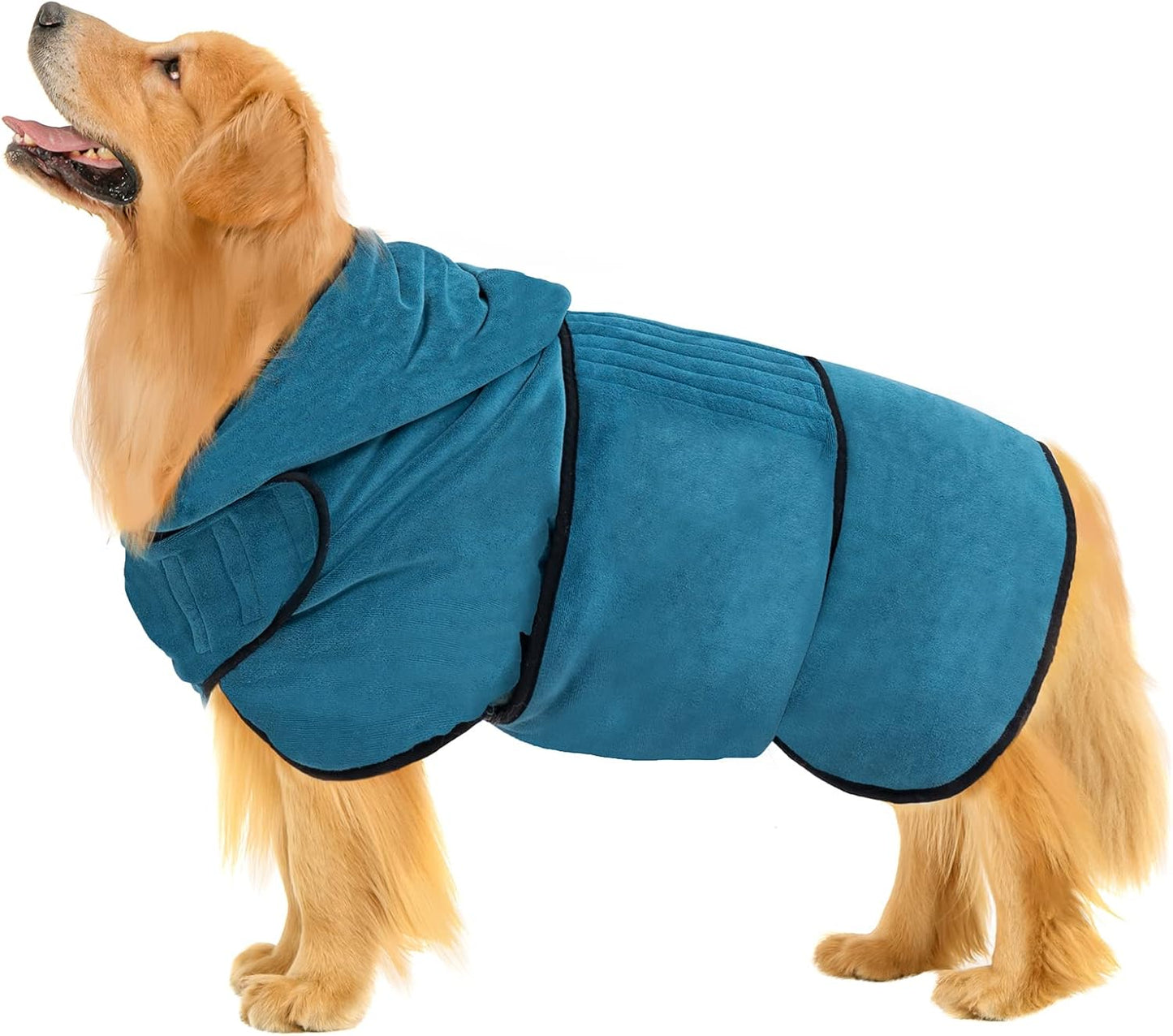 Avont Dog Bathrobe - Super Absorbent Pet Drying Towel Bath Robes After Bath Shower Swim Wet Walk for Puppies -Blue(XL)