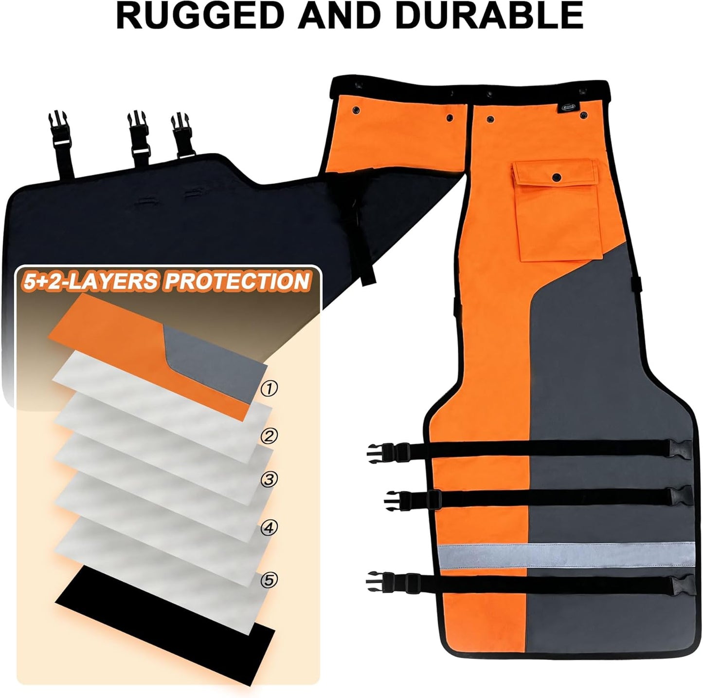 Chainsaw Chaps Apron Wrap for Men/Women,Chain Saw Pants,Adjustable Belt Chainsaw Safety Equipment