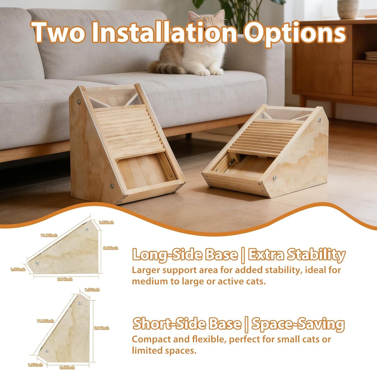 Interactive Cat Treat Toy – Wooden Food Dispensing Cat Toy for Indoor Cats, Paw-Activated Reward Feeder, Cat Enrichment & Puzzle Toy for Mental Stimulation