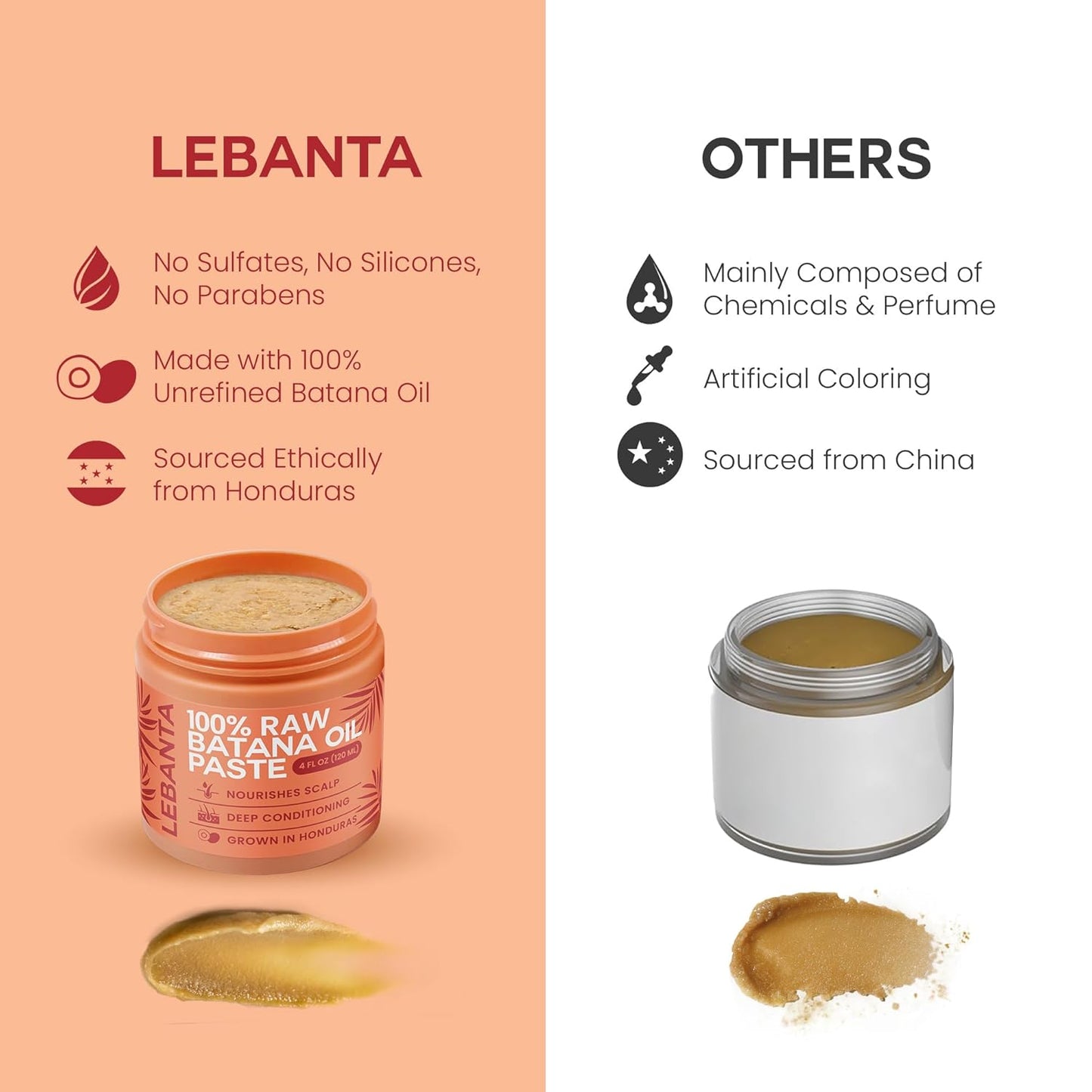 Raw Batana Oil for Hair Growth - 100% Pure, Organic 4oz Batana from Honduras for Thick and Strong Natural Hair - Dr. Sebi Unrefined Cold Pressed Cosmetic Scalp Mask Gifts for Women (1 Pack)