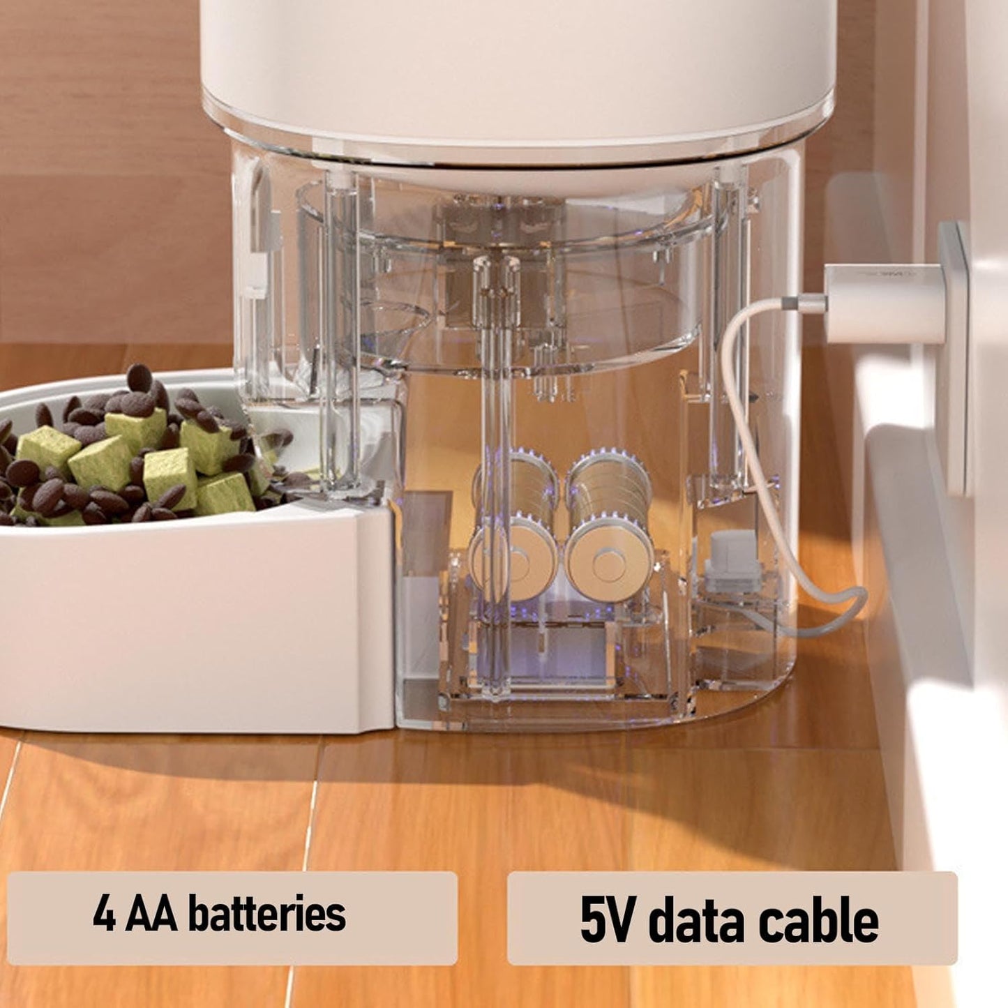 Luqeeg Automatic Cat Feeder, WiFi Smart Large Capacity Food Dispenser Pet Waterer Cat Water Fountain Remote Feeding Machine with Intelligent Recognition for Small Medium Pets Puppy