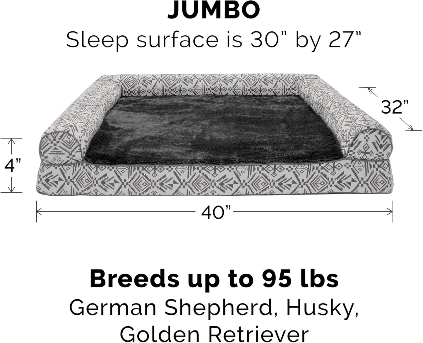 Furhaven dog bed SOFA Sofa - Boulder Gray, Jumbo/XL W/same size waterproof liner