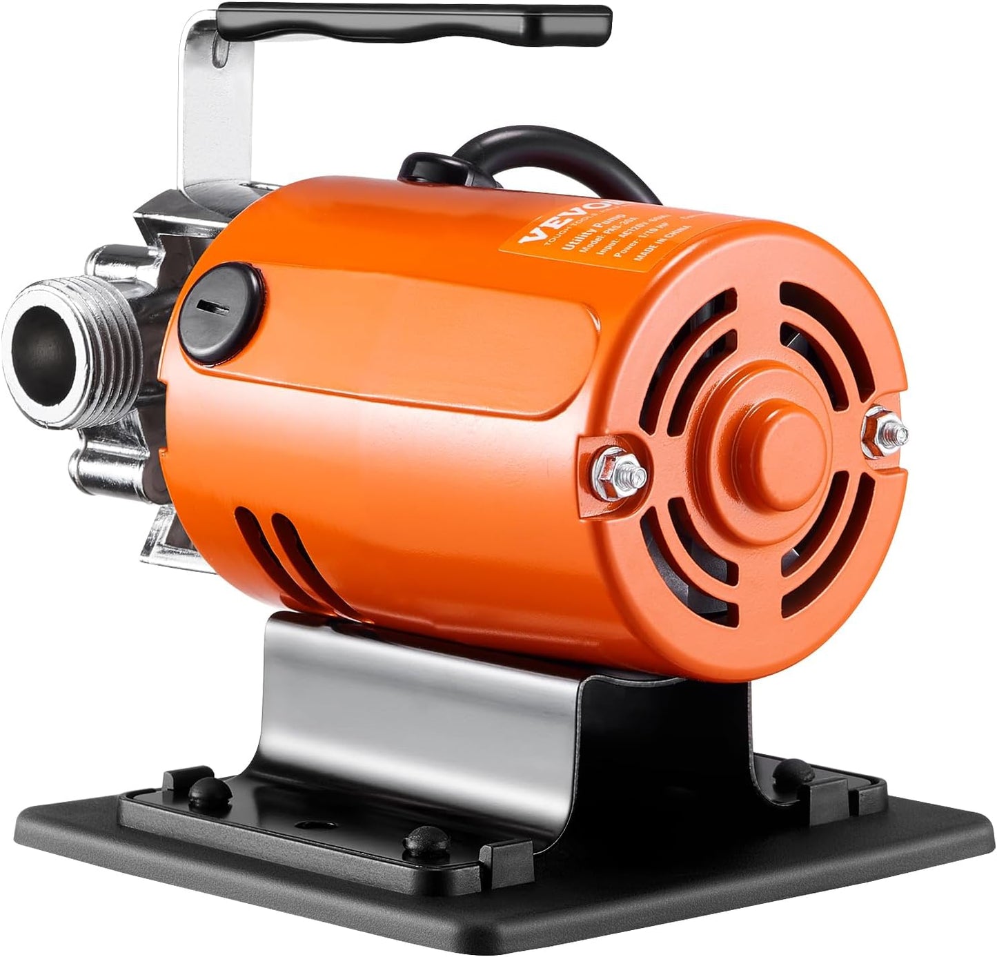 VEVOR Water Transfer Pump 115V, Utility Pump, 360 GPH Larger Flow, 46FT High-Lift, 1/10 HP Portable Electric Utility Pump with Water Hose Kit, Incl. Carbon Brushes, Impeller etc. For Water Removal