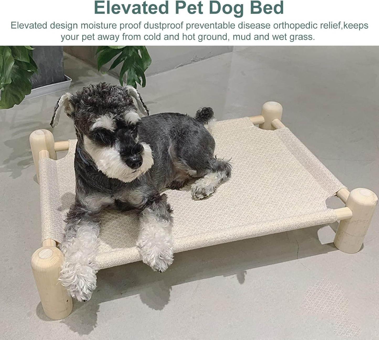 Pet Bed Indoor Outdoor Cooling Raised Pet Cot with Linen, Small Medium Orthopedic Joint Relief Elevated Dog Cat Bed, for Pets Within 12 Kg / 26 Lbs