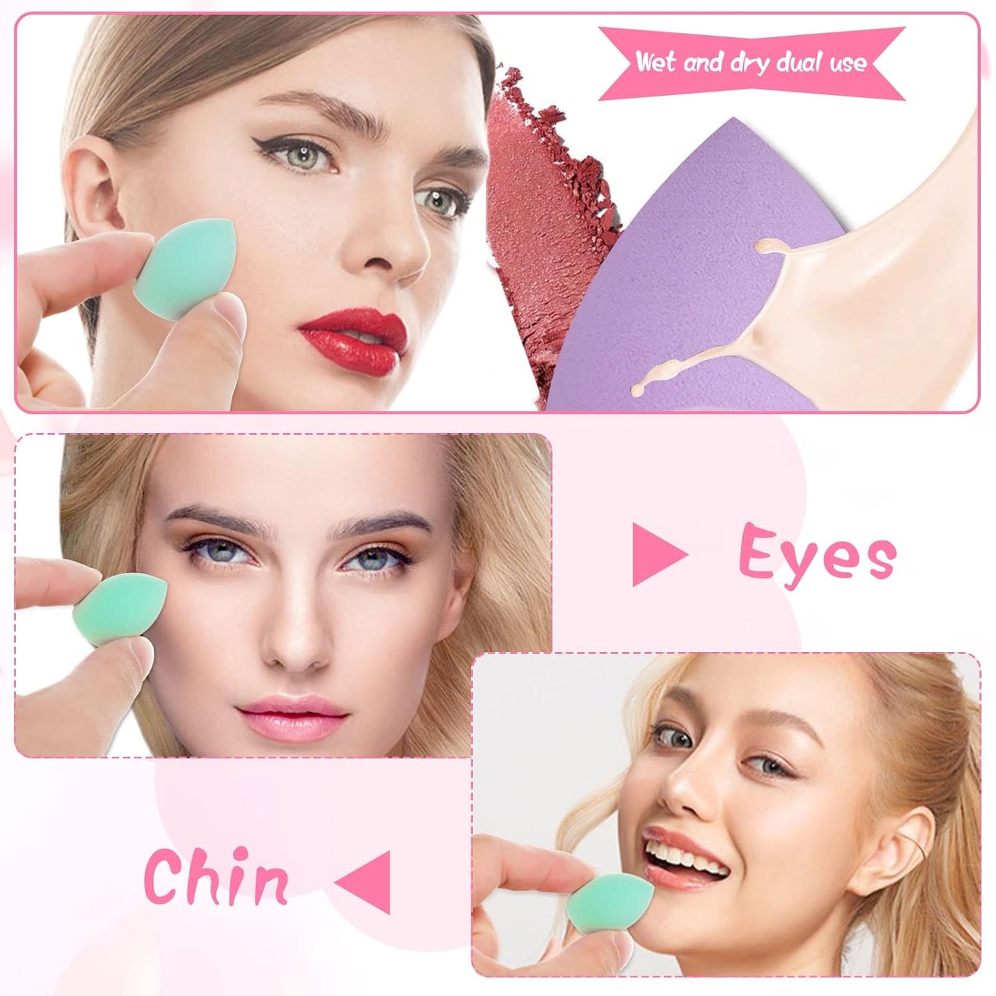 40Pcs Mini Makeup Sponge Multi Colored Beauty Sponges Professional Foundation Sponge Super Soft Facial Makeup Tools for Foundation, Powder, Liquid