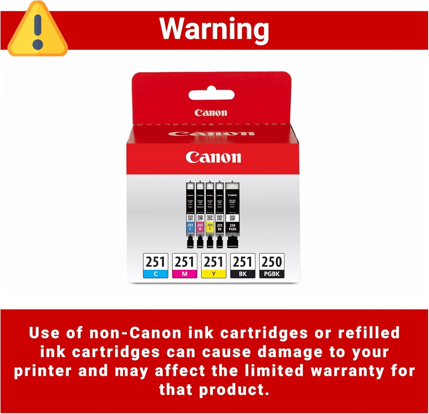 Canon PGI-250/ CLI-251 5 Color Amazon Pack