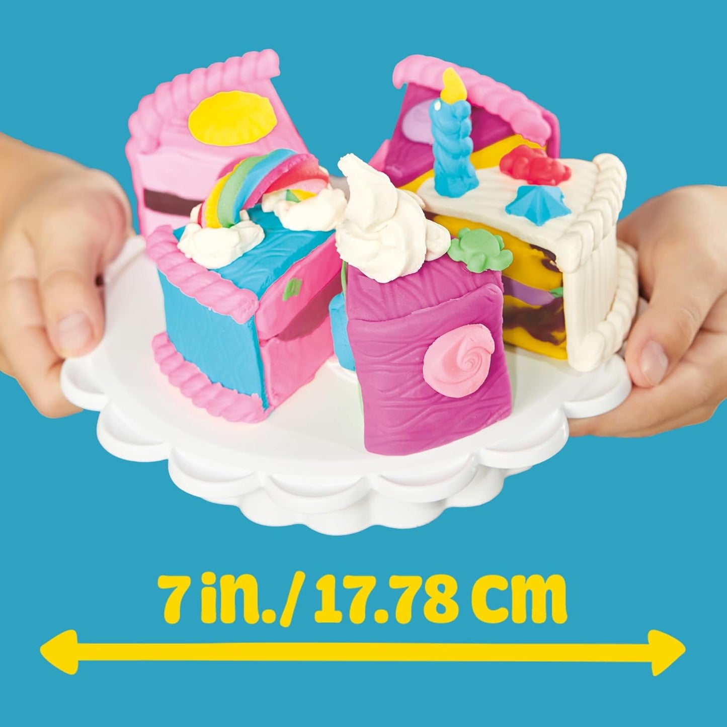 Play-Doh Super Slice Cake Playset, Toy Oven with Play Kitchen Accessories & 11 Modeling Compound Cans, Kids Arts & Crafts, Ages 3+