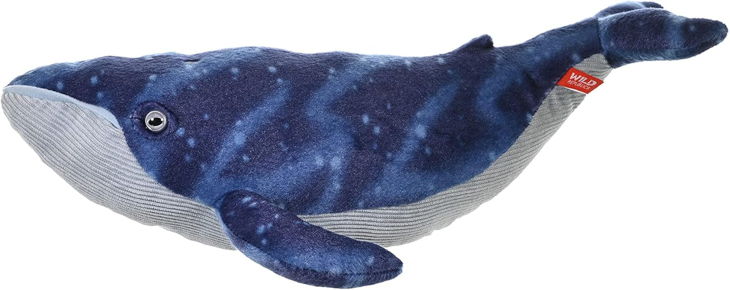 Wild Republic Blue Whale Plush, Stuffed Animal, Plush Toy, Gifts for Kids, Cuddlekins 20 Inches