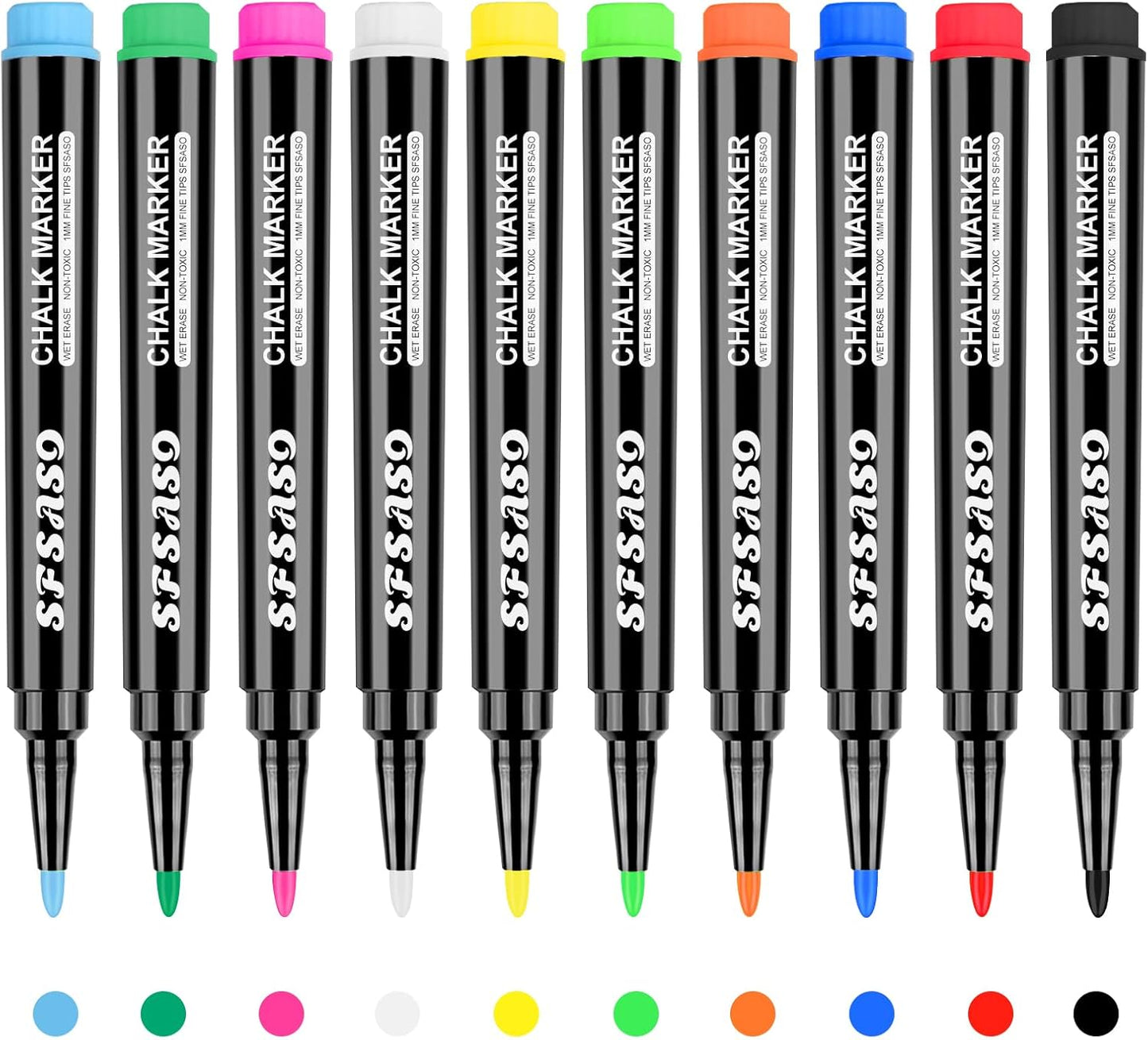 Liquid Chalk Markers for Acrylic Fridge Calendar Planning Board, Clear Glass Dry Erase Board, Whiteboard, Window, Mirror, Easy Wet Erase,1mm Fine Points (10 COLORS)