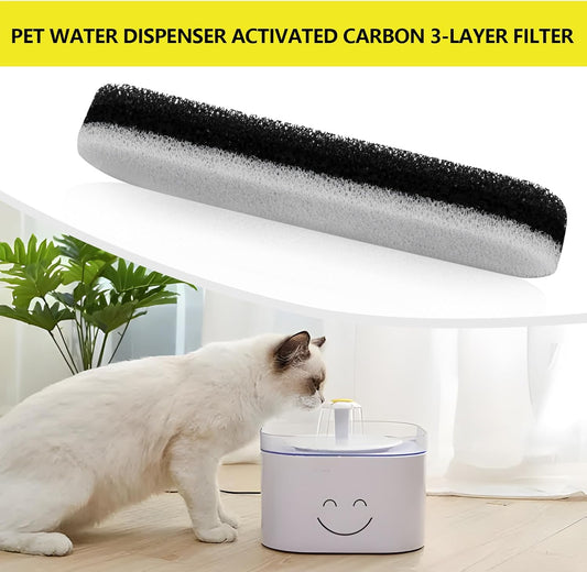 6PCS Cat Water Fountain Filters Compatible with LUVMYPETT WF220 75oz/2.2L Water Dispenser 11x3x1.5cm with Triple Filtration System Replacement Filters