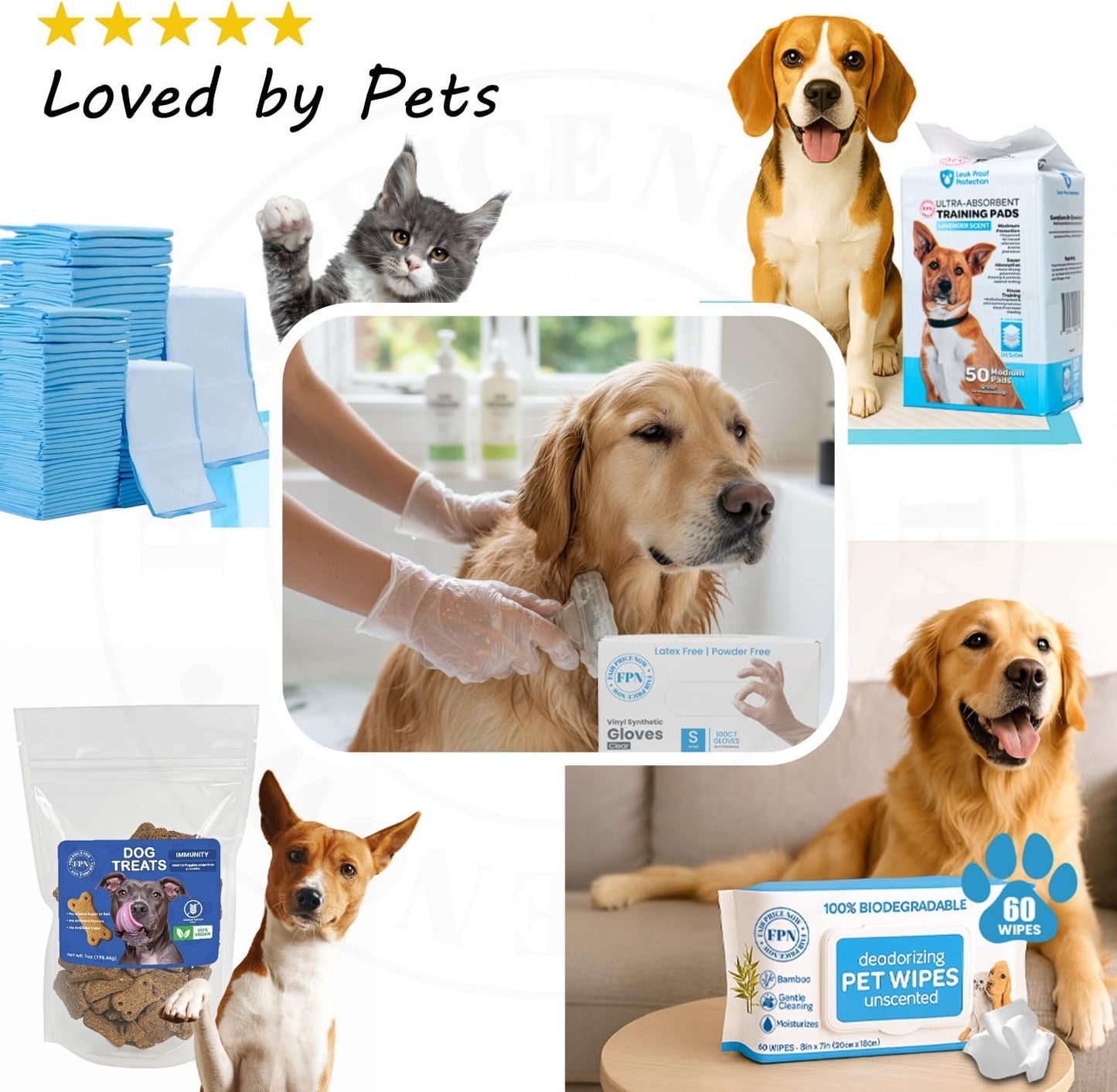 Kashmir FPN Dog Ear Wipes 50 Ct – Gentle Cleaning Wipes for Dogs, with Rosemary Extract Soft, Disposable, Non-Irritating Formula for Routine Ear Hygiene