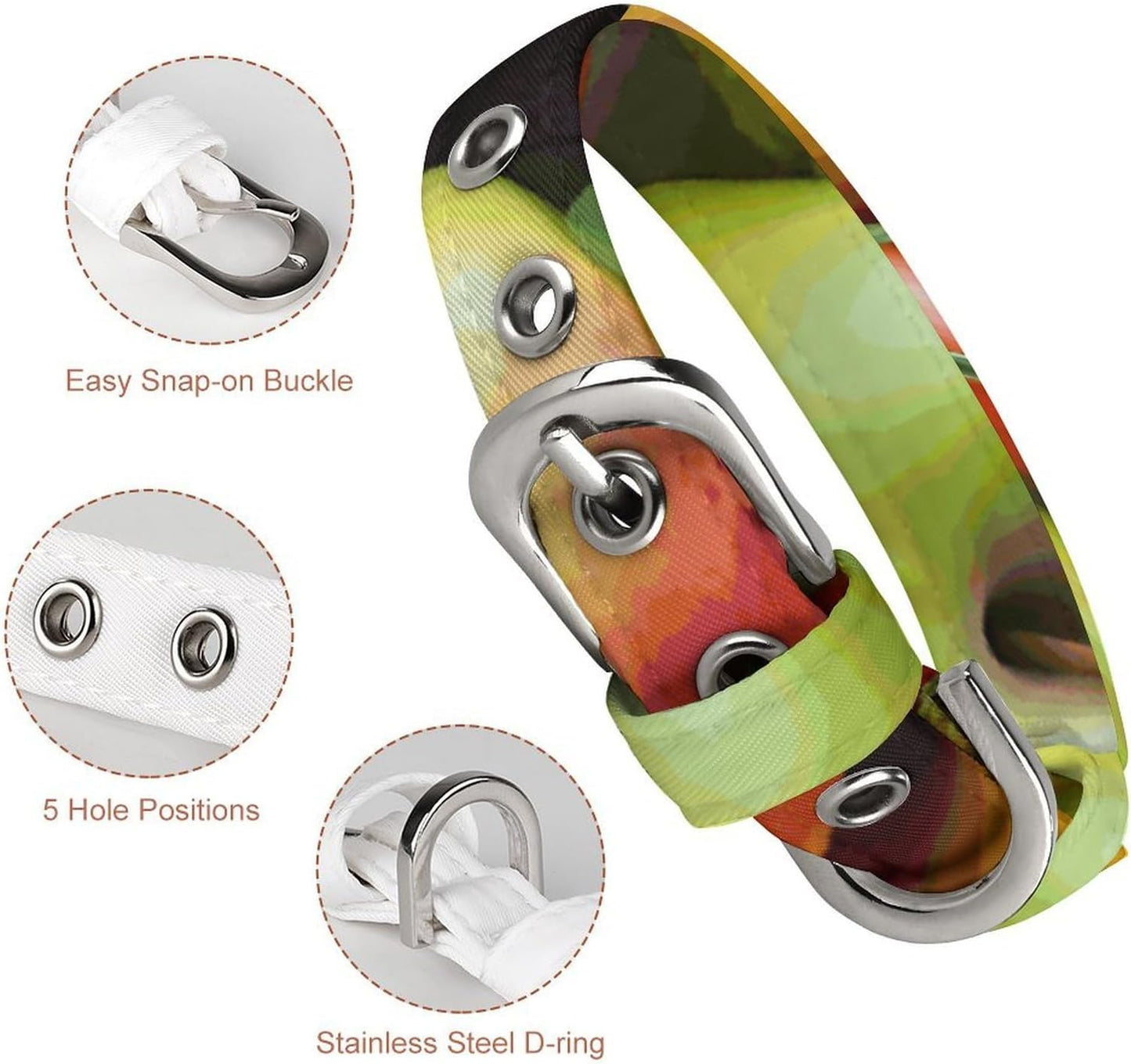 Fresh Fruits and Vegetables Dog Collar with Buckle Adjustable Martingale Pet Collars Cute Female Male Puppy Collar Soft Waterproof Cat Collars for Small Medium Dogs