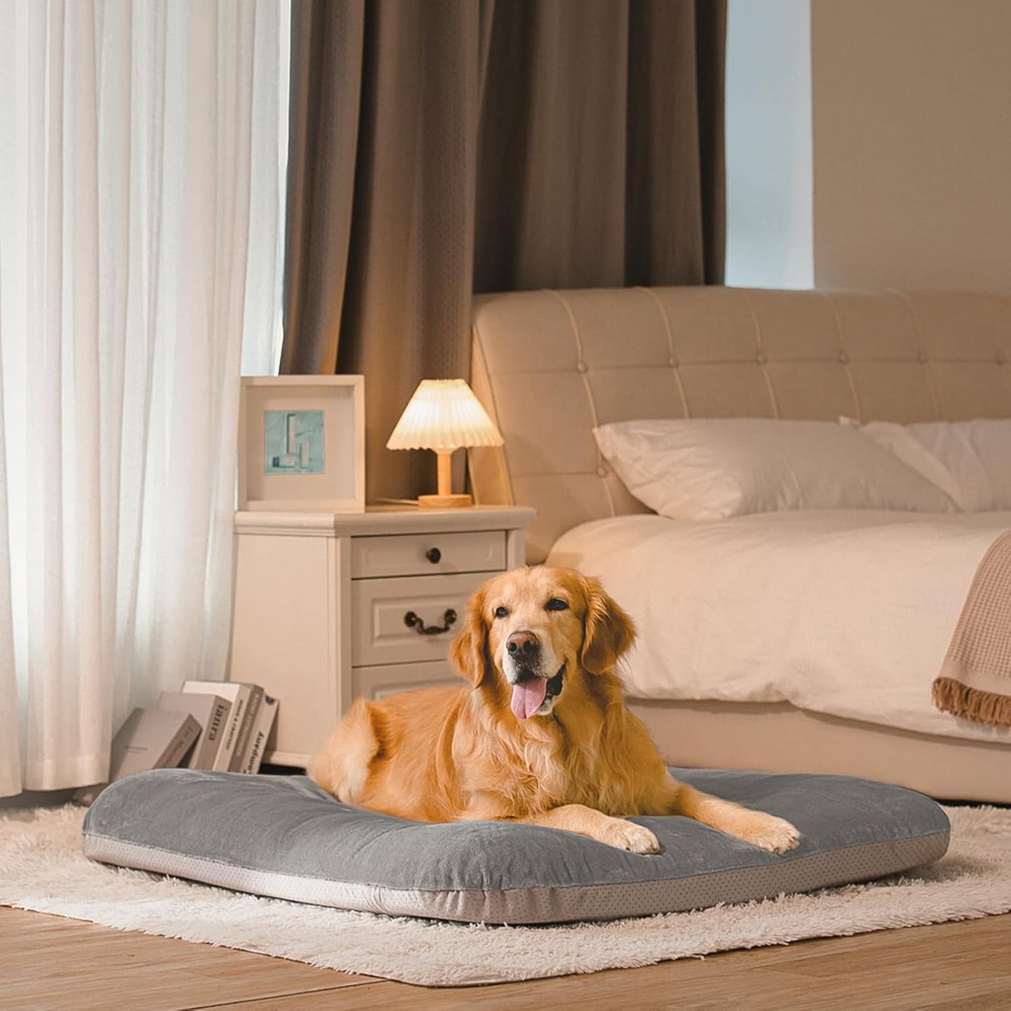 Magic Dog Super Comfy Dog Bed for Large Dogs, 47" Extra Large Washable Dog Bed with Removable Cover, Anti-Slip Bottom & High-Density Foam, Jumbo Size XL Dog Mattress
