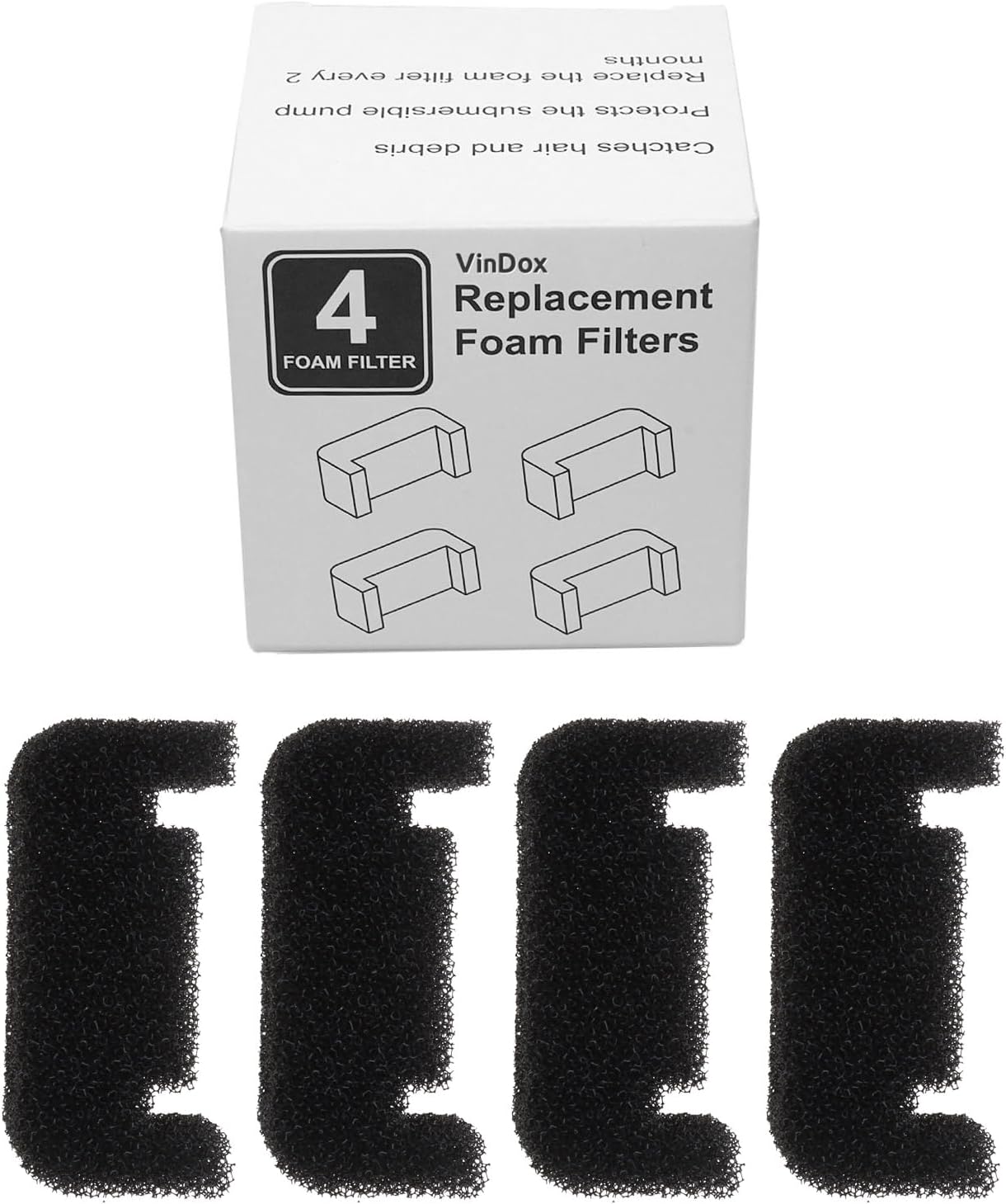 4 Pieces for Fountain Filters Replacement Foam Sponge Filter for Dogs Round Cubic Stainless Steel Top Water Dispense Pre Filter Foam Sponge
