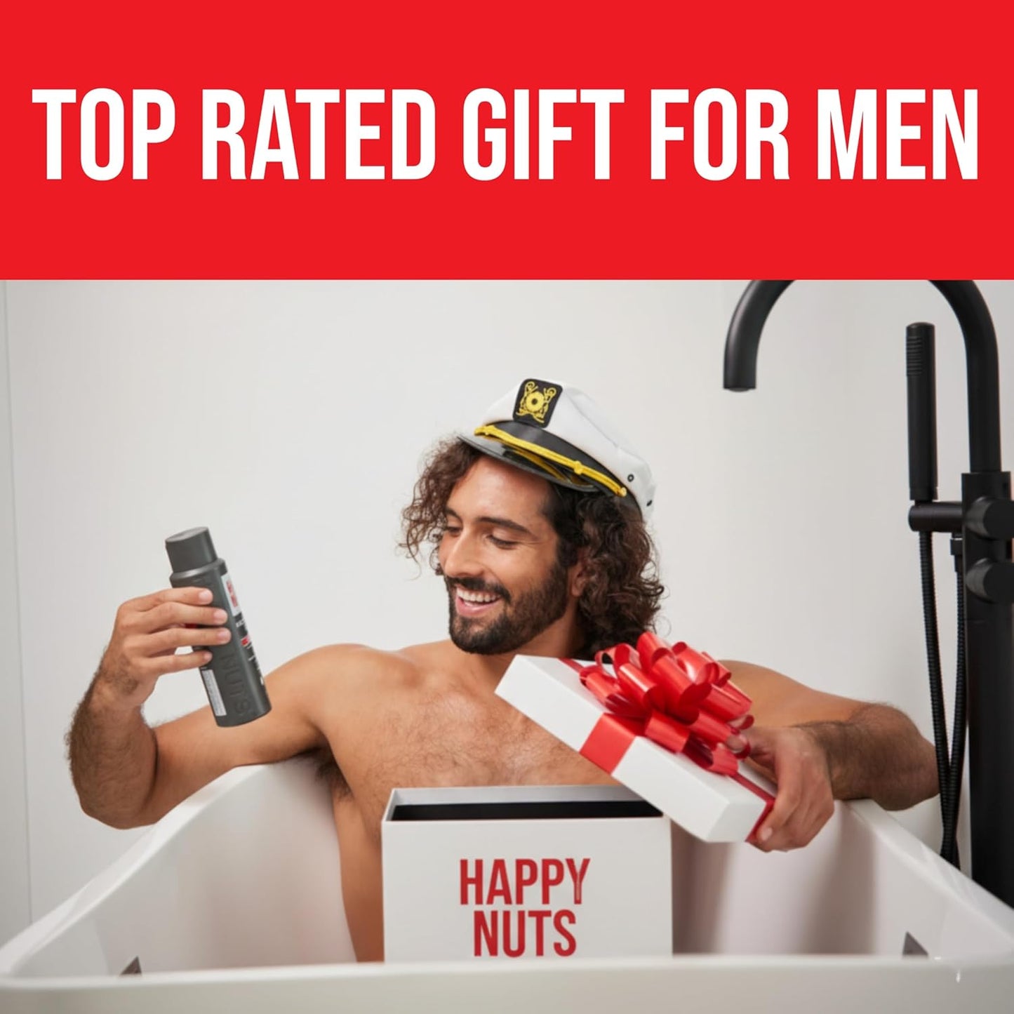 Happy Nuts Tee Bag Bundle for Men – Golf-Themed Grooming & Game Day Essentials - Perfect Men's Gift Kit for Golfers - Sandalwood Body Wash, Anti-Chafing Comfort Powder Deodorant & Golf Ball Tee Bag