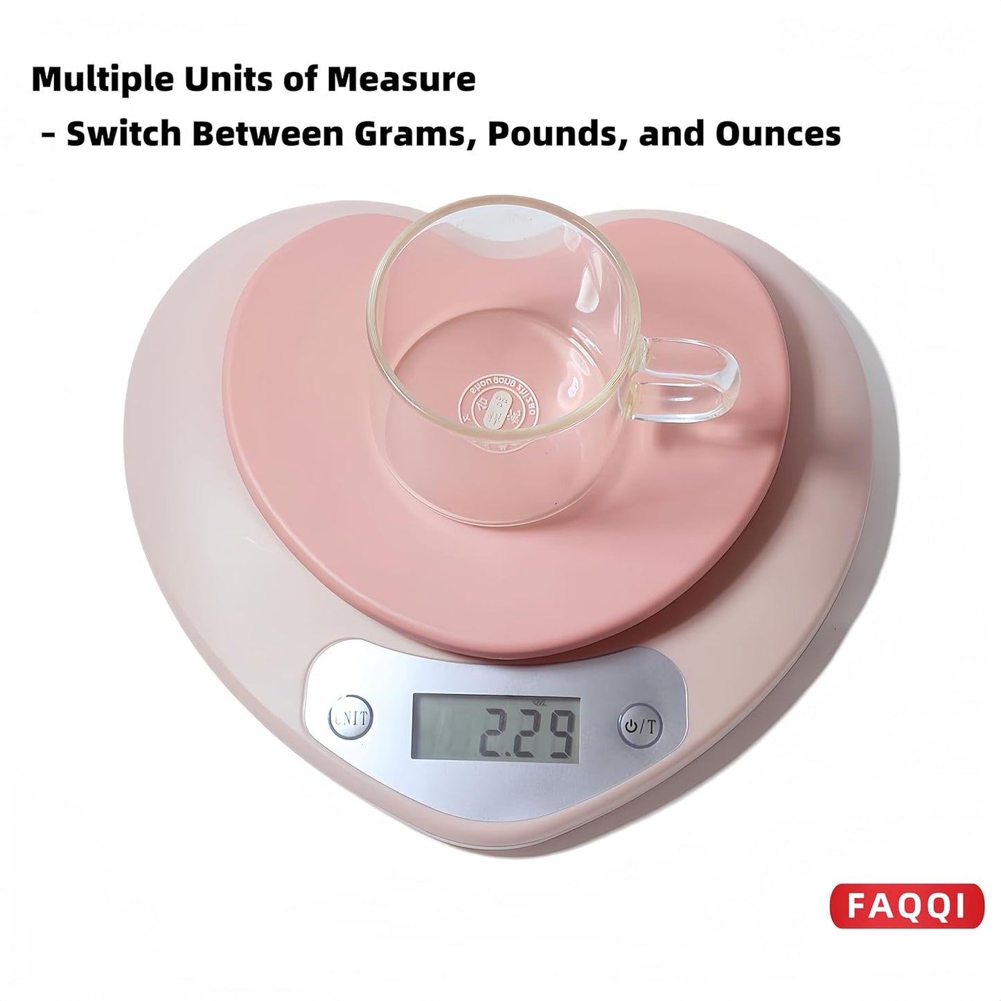 Cute Kitchen Scale, Digital Food Scale with LCD Display, 11 lb (5kg) Capacity, 0.03 oz (1g) Precision for Baking and Cooking (Pink)