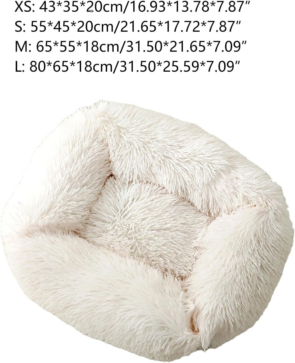 Dog Bed Furry Nest for Small Puppy Kitten Non-Slip Dog Basket Pet Bed with Thicken Cover Multicolored Couch Bed