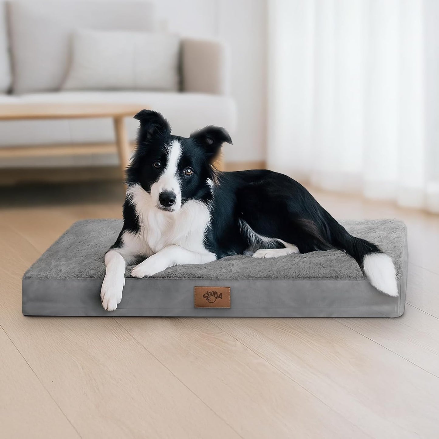 Sytopia Washable Orthopedic Dog Beds, Chew Proof Dog Crate Pad, 42" Orthopedic Tough Dog Mats for Large Dogs, Waterproof and Anti-Slip Bottom – XL
