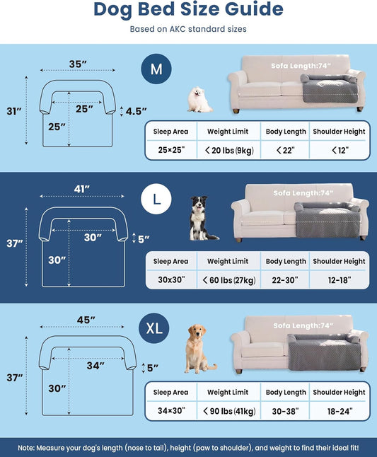 Cooling Mat for Dogs, Self Cooling Dog Bed with Sides, Orthopedic Pet Sofa Bed with Removable Washable Cover for Couch Crate Floor Car, Durable & Non-Gel, 41 x 37 inch, Grey