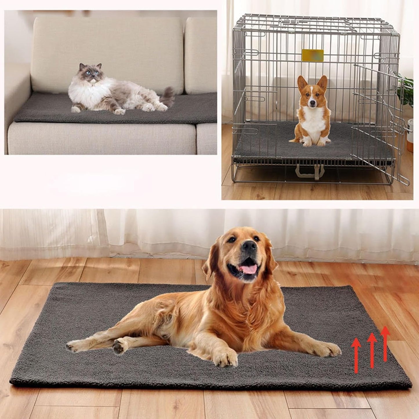 Self Warming Cat Bed - Thermal Pet Sleeping Mat, Removable Dirt-Resistant Cover, Soft Winter Mat for Dogs and Cats, Anti-Slip Warm Cushion, Large Pet Comfort Bedding, Home Sleeping Solution