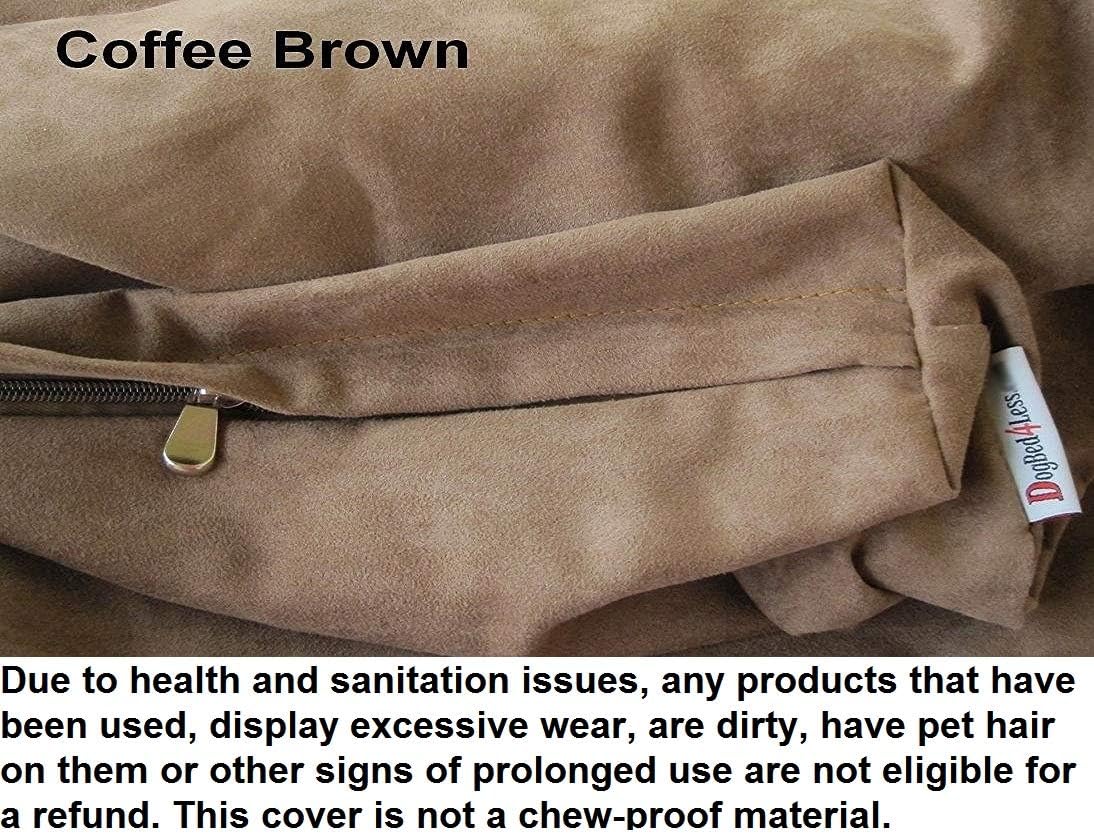 Dogbed4less DIY Pet Bed Pillow Brown Microsuede Duvet Cover and Waterproof Internal case for Dog at 40X35X4 Inch - Covers only