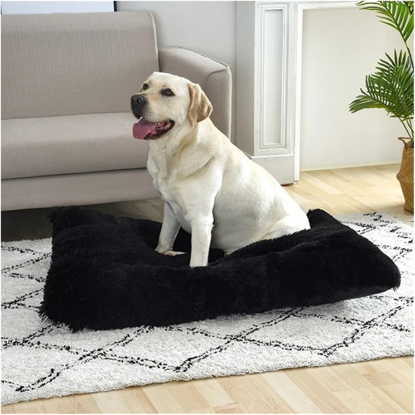 Soft Dog Beds House Soft Long Plush Best Pet Dog Bed for Dogs Basket Pet Products Cushion Cat Bed Cat Mat Animals Sleeping Sofa(Beige Brown,65x48cm)