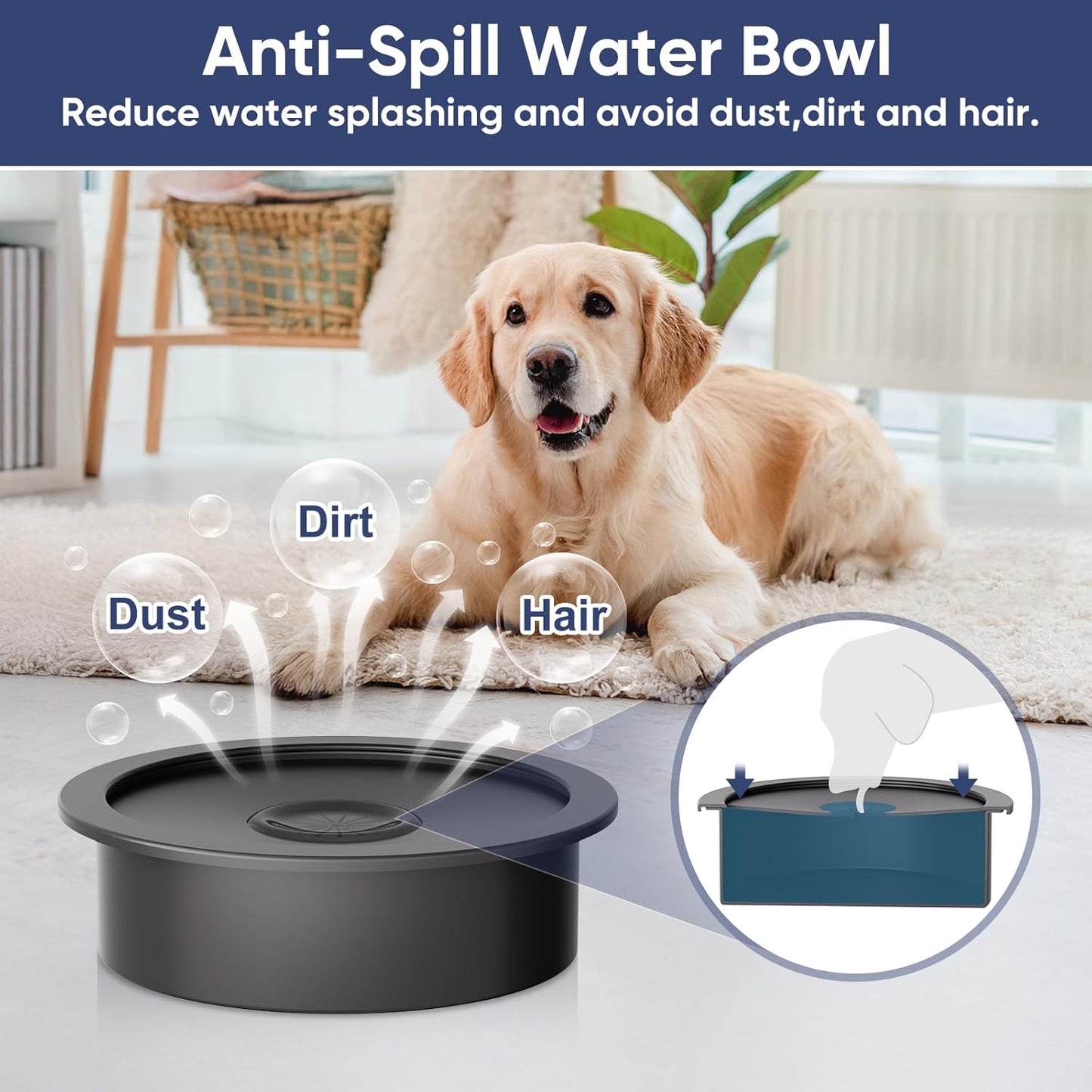 XIAZ Elevated Dog Bowls Large Breed Raised Dogs Bowl Stand Large/Medium Sized Dog Slow Feeder Dogs Bowls Food Water Stands 5 Heights Adjustable 9/11/12/14in Pet Feeder Dish Station