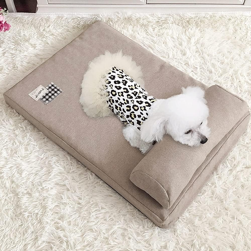 Pet Bed Dog Bed Pet Orthopedic Plush Living Room Couch Pet Bed W/Removable Cover for Dogs Dog Beds Colour: Gray (Size : S(705012))
