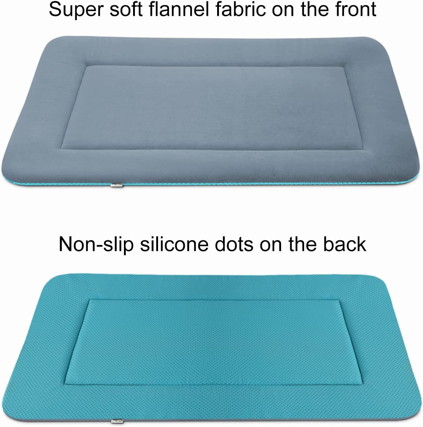 Magic Dog Dog Bed Soft Dog Crate Pad Mat for Medium/Large Dogs, 36-Inch Washable Comfy Kennel Pad with Anti Slip Bottom Pet Sleeping Beds, Blue Grey