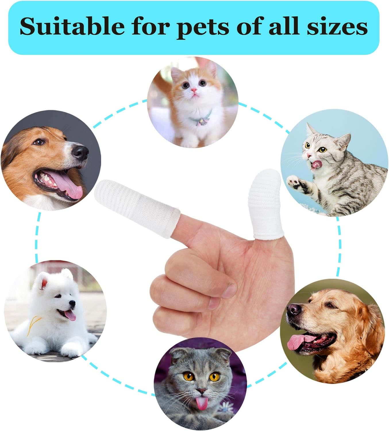 20 PCS Dog Toothbrush Pet Toothbrushs Finger Toothbrushs cat Too thbrush Washable & Comfortable & Durable 1 Set for 2 Fingers(20)
